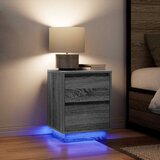  Noćni ormarići s LED svjetlima 2 kom boja hrasta 38x34x50 cm Siva | shoptok.hr