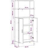  Highboard Dimljeni hrast 40 x 33 x 161 cm Konstruirano drvo | shoptok.hr