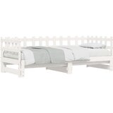  Dnevni ležaj na izvlačenje bijeli 2x(90x200)cm masivna borovina | Eponuda.com