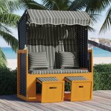 vidaXL stol za na plažo z blazinami poli ratan in trden les črn in siv Cene