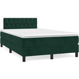  s oprugama i madracem LED tamnozelenim 120x190 cm baršun | shoptok.hr
