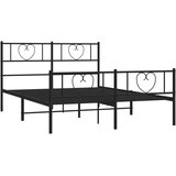  Metalni okvir kreveta uzglavlje i podnožje crni 160x200 cm | shoptok.hr