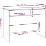  Radni stol bijeli 101x50x76,5 cm od konstruiranog drva | shoptok.hr