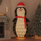 vidaXL Figura snežnega pingvina Toplo bela 78 x 88 x 180 cm blago | Shoptok.si