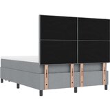  Postelja Box Spring z vzmetnico in klopjo svetlo siva 140x200 cm tkanina, (22081081) | Shoptok.si
