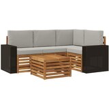  Set vanjskih sofa 5 kom. Prirodna i svjetlosiva Poliester | shoptok.hr