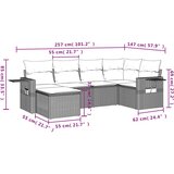  6-dijelni set vrtnih sofa od poliratana s jastucima smeđi | shoptok.hr