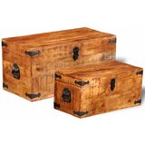 Furnova Komplet skrinj za shranjevanje 2 kosa neobdelani mangov les, (21956106) | Shoptok.si