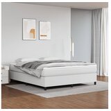  Box spring postelja z vzmetnico bela 180x200 cm umetno usnje | Shoptok.si