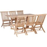 vidaXL 7-dijelni vrtni sklopivi blagovaonski set od masivne tikovine | shoptok.hr