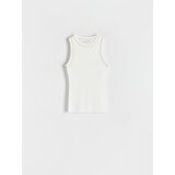 Reserved top iz mešanice metalizirane preje - ebenovina | Shoptok.si