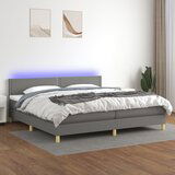 The Living Store Box spring postelja z vzmetnico LED temno siva 200x200 cm blago - Box Spring Postelja, (21515126) Cene