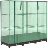 vidaXL Visoka greda s prevleko za rastlinjak videz ratana 120x40x123cm, (21366546) | Shoptok.si