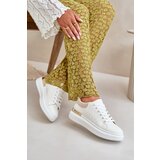Boto Low Women's Platform Sneakers Made Of Eco Leather White-Beige Nevelena | shoptok.hr