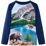 vidaXL Otroška majica z dolgimi rokavi mornarsko modra 128 | Shoptok.si