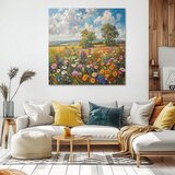  Slika polja cvijeća na platnu ljetna livada | akrilni detalji | shoptok.hr