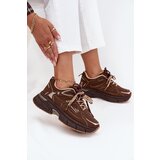 Boto Women's Sports Sneakers With Double Lacing Chocolate Annelie | shoptok.hr