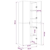  Visoka komoda boja hrasta 70x42,5x185 cm od konstruiranog drva | shoptok.hr