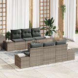 vidaXL 7 delni vrtni sofa set z blazinami siva poli ratan akacija Cene