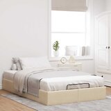  Otomanski okvir kreveta bez madraca krem 120x190 cm od tkanine | shoptok.hr