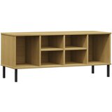  Stalak za cipele metalne noge smeđi 106x35x45 cm drveni OSLO | Eponuda.com