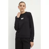Karl Lagerfeld Bombažen pulover ženski, črna barva, 245W1813