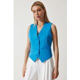  Women's Vivid Blue Fitted Short Woven Vest | Eponuda.ba