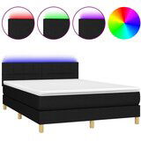 Maison Chic Box spring postelja - Vzmetna postelja z vzmetnico LED črna 140x190 cm blago SL9955, (21900818) | Shoptok.si
