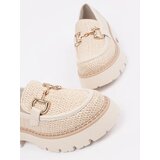 GOODIN Beige platform loafers with gold chain | shoptok.hr