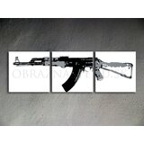  Ročno izdelana slika POP Art Kalashnikov 3-delna (pop art) | Shoptok.si