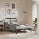 Metalni okvir za krevet s uzglavljem crni 120x200 cm | shoptok.hr