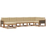 vidaXL Zunanja garnitura za sedenje z blazino 7 pcs Naravna in bež, (5000282597) | Shoptok.si
