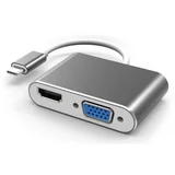 adapter-konvertor tip c na hdmi+vga