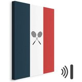  Slika - Black Badminton Rackets Against the Backdrop of the French Flag 80x120 Akustična | shoptok.hr