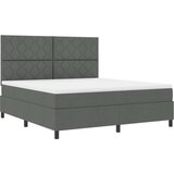 vidaXL Krevet s podnicom s madracem Tamno siva Super King Tkanina | shoptok.hr