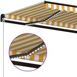  Tenda na ručno uvlačenje s LED svjetlom 350x250 cm žuto-bijela | shoptok.hr
