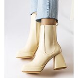 Gemre Beige ankle boots with a chunky heel Watson | Shoptok.si