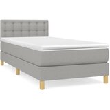  Okvir kreveta s oprugama i madrac svjetlosivi 90x200cm tkanina | shoptok.hr