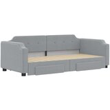  Izvlečna dnevna postelja s predali svetlo siva 90x190 cm blago | Shoptok.si