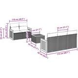  6-dijelni set vrtnih sofa od poliratana s jastucima sivi | shoptok.hr