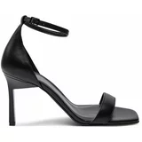 Calvin Klein Sandali Heel Sandal 90 Lth HW0HW01944 Črna