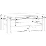 Hom`in klubska miza, 110/45/70 cm barve hrasta | Shoptok.si