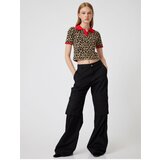 Koton Polo Neck Sweater Leopard Patterned Piping Short Sleeve | Shoptok.si