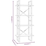 Ormarić za knjige sivi hrast 60 x 30 x 140 cm konstruirano drvo | Eponuda.com