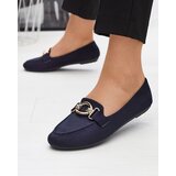 Resti Eco-suede navy blue Brussi loafers - Footwear Cene