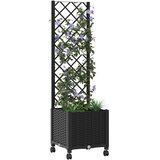  Vrtni saksija s rešetkom i kotačima Crna 40 x 40 x 146 cm PP | shoptok.hr