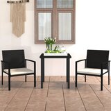  3-dijelni vrtni blagovaonski set od poliratana crni | shoptok.hr