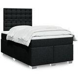 vidaXL Krevet s oprugama i madracem crni 120 x 200cm od tkanine | shoptok.hr