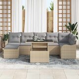  Sjedeća garnitura za vrt 8 kom. Bež Poli ratan 287,5 x 122,5 x 85 cm | shoptok.hr