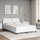 Maison Chic Posteljni okvir - Dvoposteljna postelja - Zakonska postelja z vzglavjem bela 120x200 cm umetno usnje-J15898, (21761764) | Shoptok.si